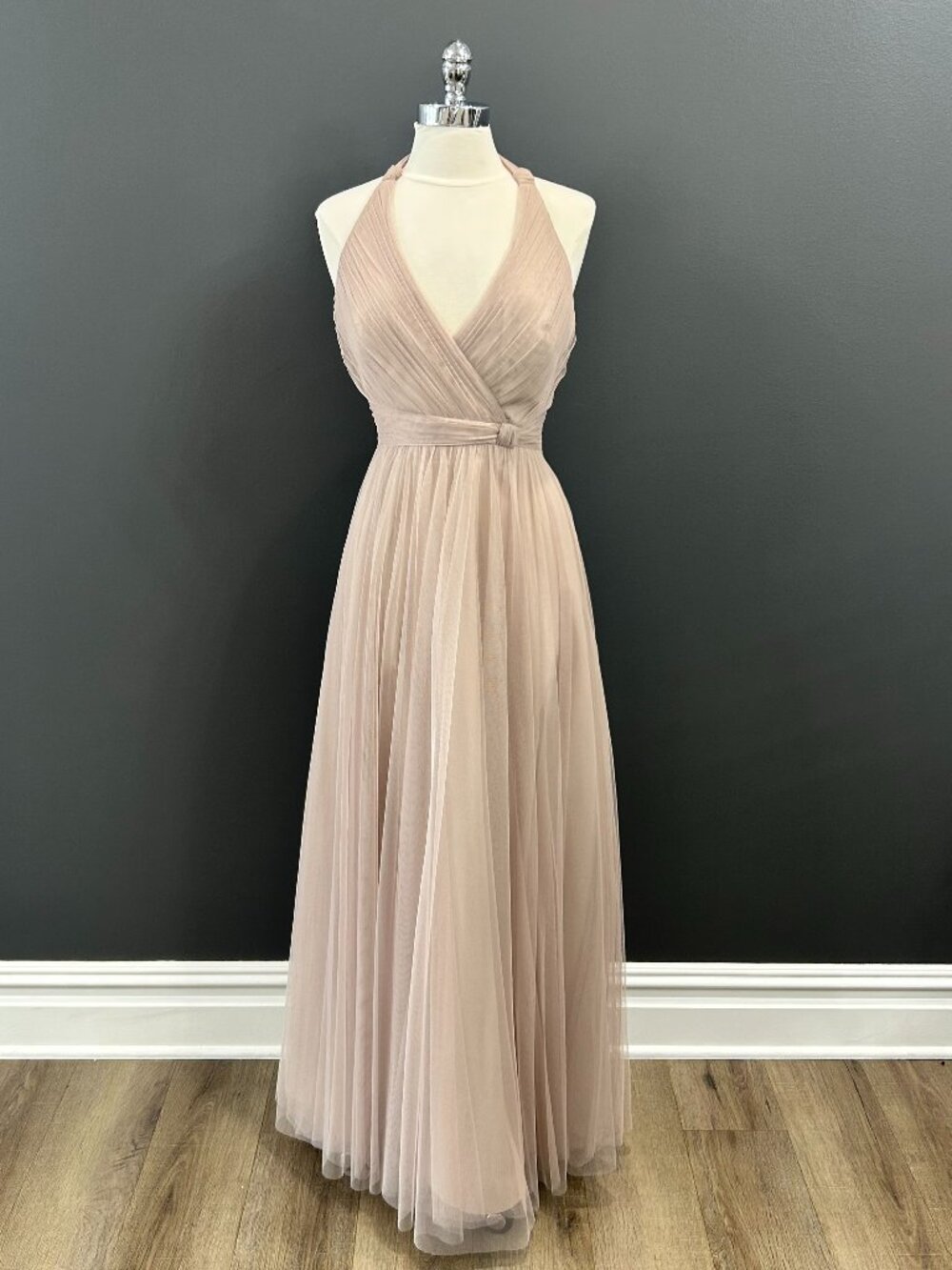 Latte Tulle Halter Gown Style Tee 144 Size M